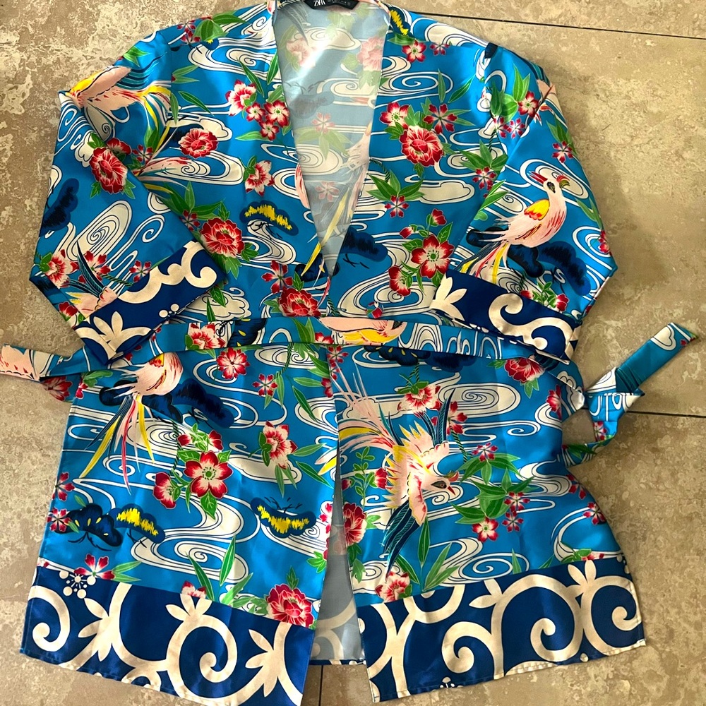 Zara Blue Floral Kimono
